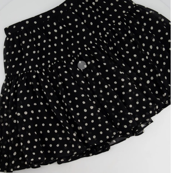 Saint Laurent Blk & White Polka Dot skirt